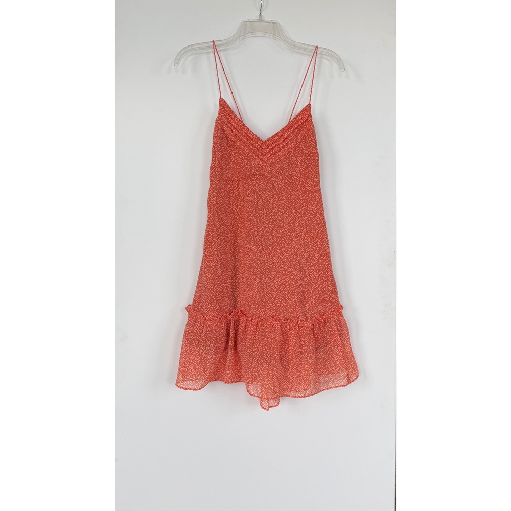 Abercrombie & Fitch‎ Ruffle Mini Dress Lace Up M Orange Babydoll Y2K Fairy Boho